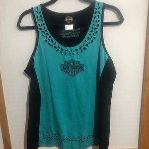 Harley Davidson Woman’s TEAL Embroidered Logo Tank Top